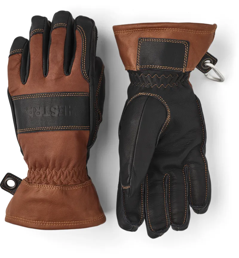 Hestra Falt Guide 5 Finger Glove in Brown/Black